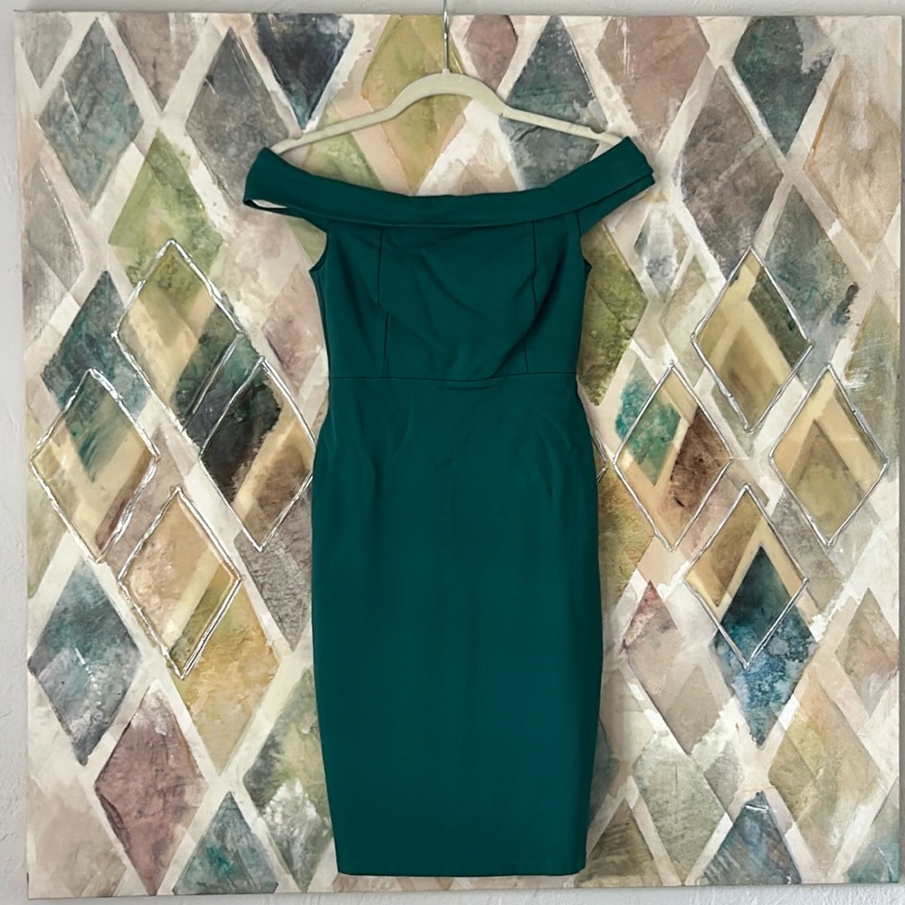 Off the Shoulder Green Bodycon Dress